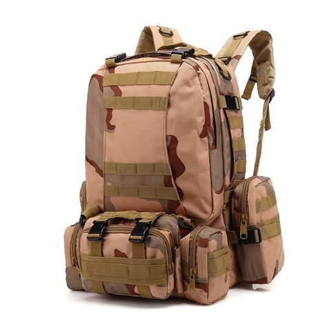 55L Tactical Molle Backpack Camouflage Military Army Bag