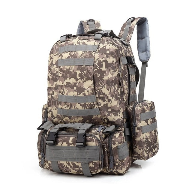 55L Tactical Molle Backpack Camouflage Military Army Bag